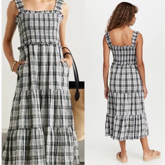 Veronica Beard Ziada Plaid Midi‎ Dress size 12 - Picture 1 of 10